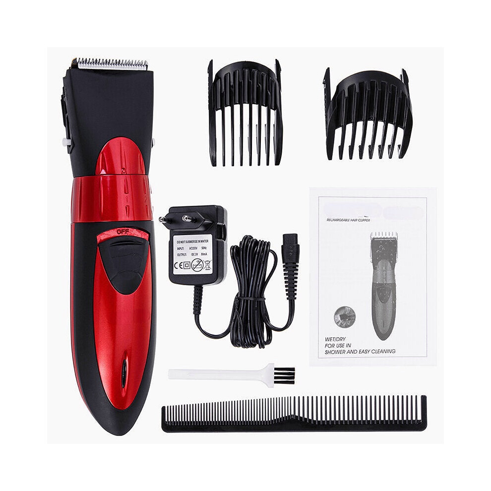 (Silver, US Plug) 5 Gears Men Rechargeable Electric Hair Clipper Trimmer Haircut Machine Barber Shaver W/ 2 Limit Comb