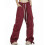 (XL,Red)Men's Cargo Pants Cotton Drawstring Elastic Sweatpants 2