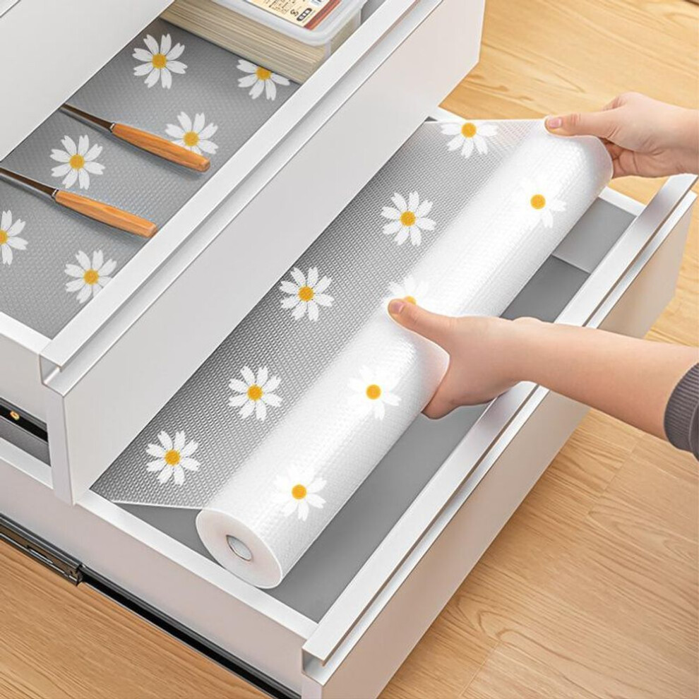 (30cm*45cm) Plastic Flower Shelf Liner Roll Waterproof Dustproof Non-slip Kitchen Cabinet Mat Pad Moisture-proof Refrigerator Table Pad