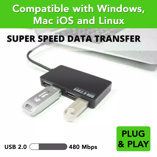 High Speed 4 Port USB HUB 2.0 Multi Splitter Expansion Desktop PC Laptop Adapter 1