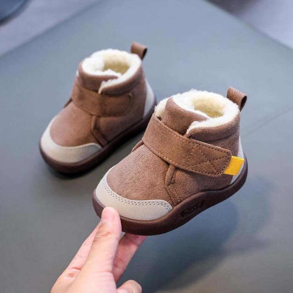 (coffee, 20) Toddler Baby Boots Winter Boys Girl Warm Baby Snow Boots Plush Soft Bottom Infant Shoes Newborn Baby Outdoor Sneakers Kids Shoes