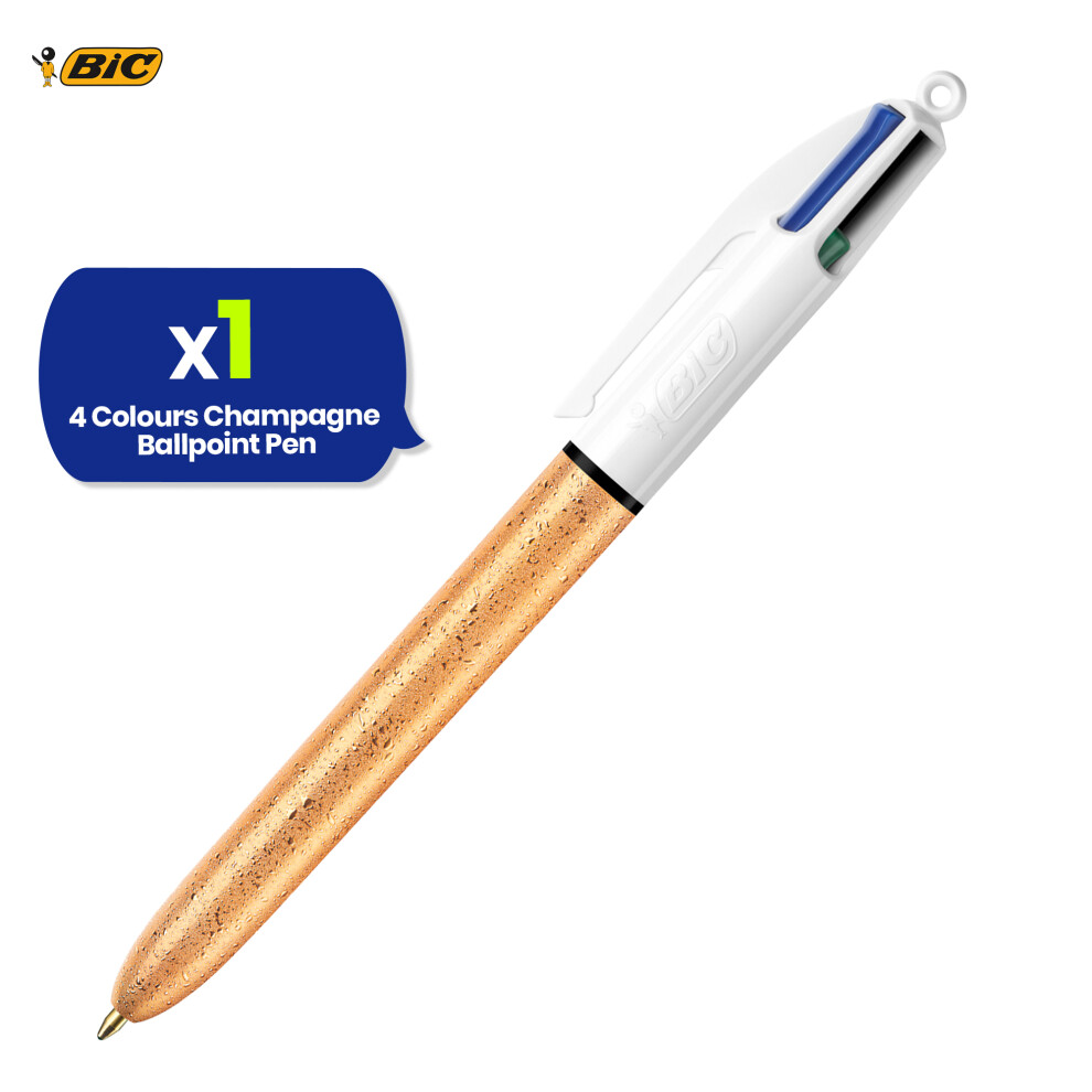 BIC 4-Colour Champagne Pen Retractable Multicolour Pen for Writing