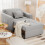 (Light Grey) YODOLLA Single Sofa Bed 3-in-1 Sleeper Chair Bed 2