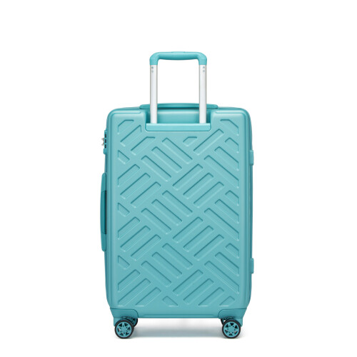 (Blue, 24 inch) Sleek Geometric Pattern 20/24/28Inch ABS+PC Hard Shell Suitcase With TSA Lock 2