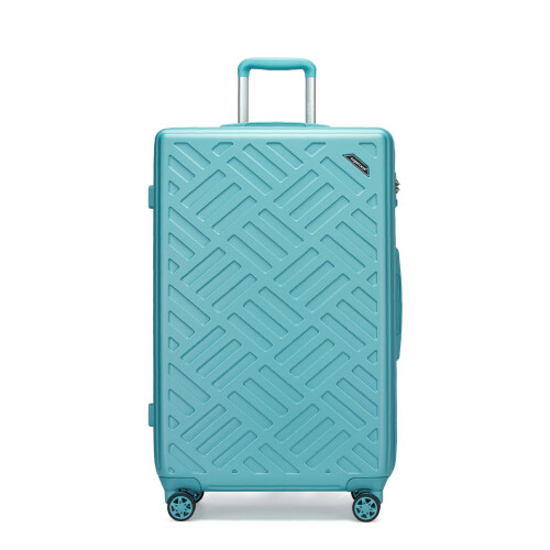 (Blue, 28 inch) Sleek Geometric Pattern 20/24/28Inch ABS+PC Hard Shell Suitcase With TSA Lock