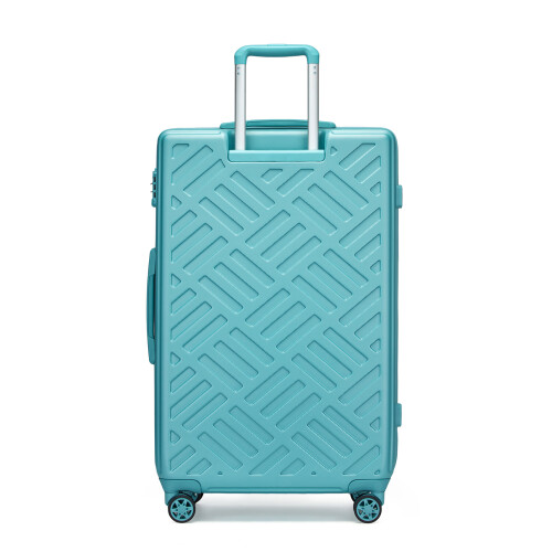 (Blue, 28 inch) Sleek Geometric Pattern 20/24/28Inch ABS+PC Hard Shell Suitcase With TSA Lock 2