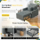 (Grey) YODOLLA Single Sofa Bed 3-in-1 Sleeper Chair Bed 5