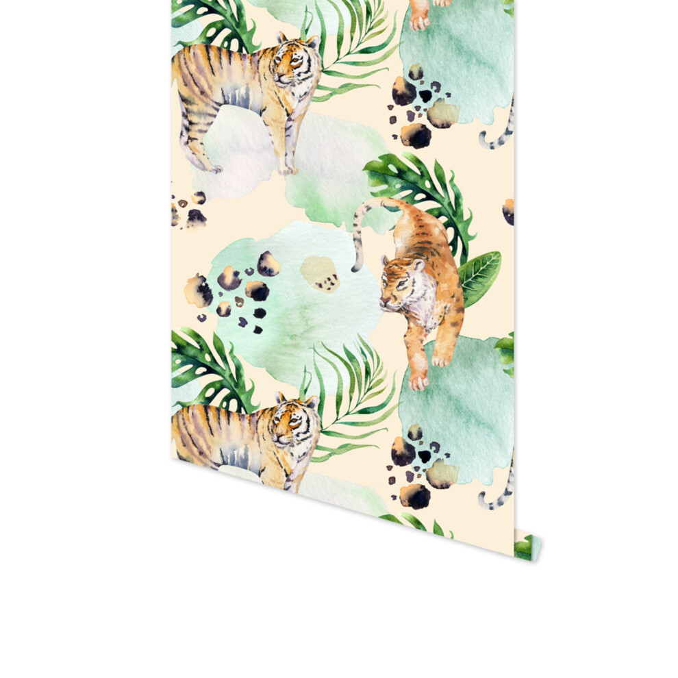 (Rw216) Peel And Stick Tiger Pattern Wallpaper, Self-Adhesive Animals Wall Murals, Use As Wall Paper, Contact Paper Or Shelf Paper 18 X 118 Inch Roll 6915070995474