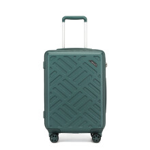 (Military Green, 20 inch) Sleek Geometric Pattern 20/24/28Inch ABS+PC Hard Shell Suitcase With TSA Lock