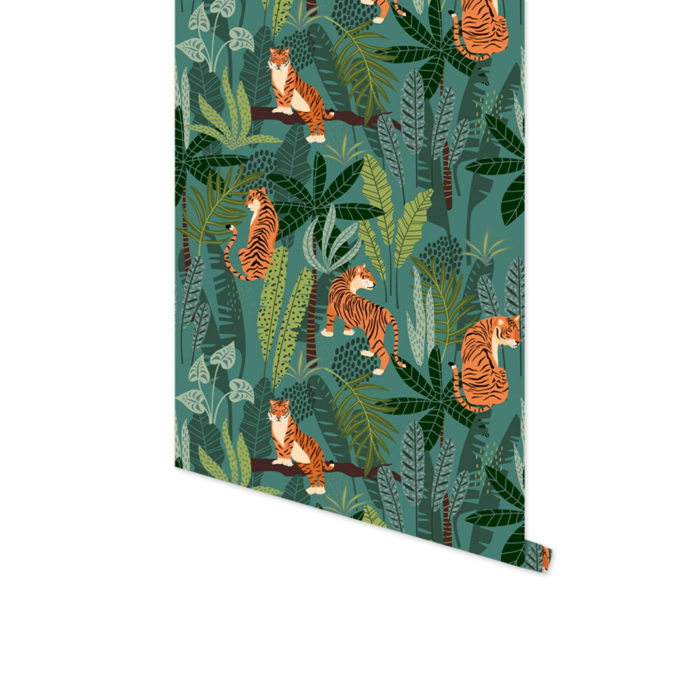 Photos - Wallpaper  Peel and Stick Tiger Pattern , Self-Adhesive Animals Wall Murals, Use as Wall Paper, Contact Paper or Shelf(RW218)