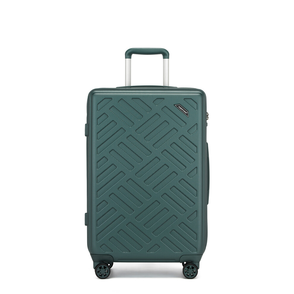 (Military Green, 24 inch) Sleek Geometric Pattern 20/24/28Inch ABS+PC Hard Shell Suitcase With TSA Lock-image-OPC-PFZP79T-NEW