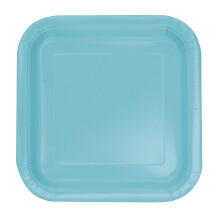 (Terrific Teal) 9" Square Dessert Plates, 14pcs Disposable Plates, Dinnerware Plates Tableware for BBQs, Weddings, Anniversary, Birthday, Occasions