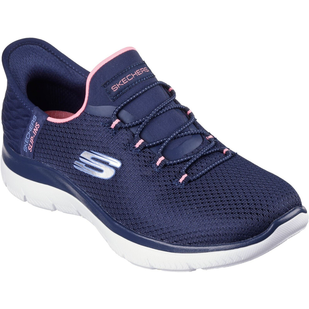 Skechers (Blue, 6 (Adults')) Summits Diamond Dream Textile Women's Navy/Pink Trainers