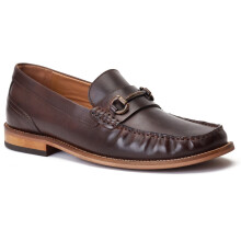 (Brown, 9 (Adults')) Base London Madison Leather Men's Burnt Tan Loafers