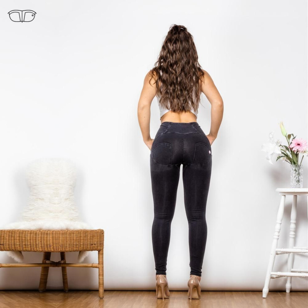 (black, M) Shascullfites Melody High Waist Jeggings Gym And Shapping Leggings Black Push Up Jeans For Women