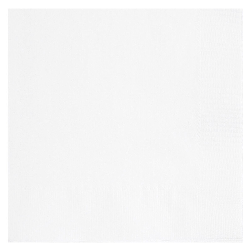 (White) 20pcs Disposable Paper Napkins, 2-Ply, 6.5" x 6.5" Solid Luncheon Napkins, Disposable Serviettes, Tableware for BBQ, Birthday, Wedding, Party