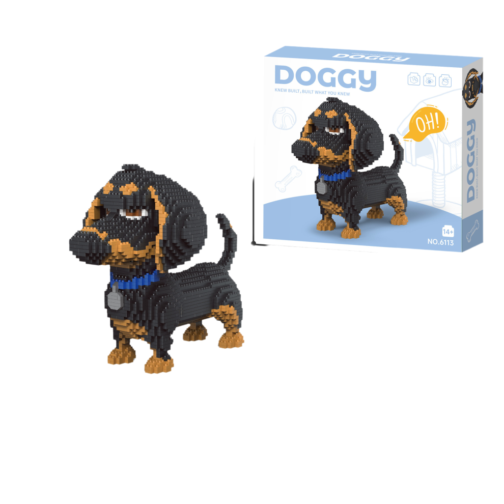 (Dachshund) Schnauzer Corgi Dachshund Husky Jack Russell Terrier Dog Blocks Building Gift