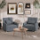 (Grey) YODOLLA Adjustable Sofa Bed Chair Sleep Armchair 3