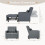 (Grey) YODOLLA Adjustable Sofa Bed Chair Sleep Armchair 4