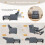 (Grey) YODOLLA Adjustable Sofa Bed Chair Sleep Armchair 8