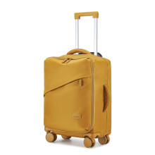 (Yellow, 20 inch) 20/24/28Inch 4 Wheels Soft Shell Suitcase Nylon Travel Case Cabin Hand Luggage