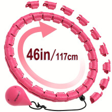 Aro De Fitness Inteligente De 24 Enlaces Ajustable Con Pelota Ponderada, 116.84 Cm - Equipo De Entrenamiento ABS Para Mujeres