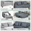(Dark Grey) YODOLLA 3-in-1 Sofa Bed Double Sleeper Chair Bed 4