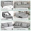 (Grey) YODOLLA 3-in-1 Sofa Bed Double Sleeper Chair Bed 4