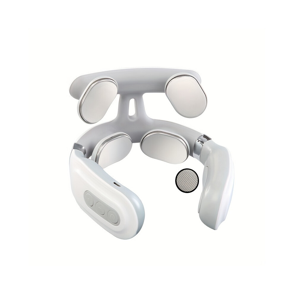 Closkye White (White) 1Pc Portable Electric Neck Massager, Smart Cervical Massager With Usb Charging