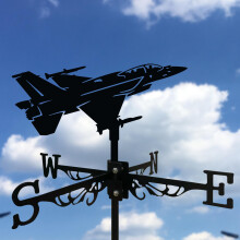 (Passenger Aircraft Weather Vane) Military Jet Silhouette Wind Spinner, Metal Wind Vane, Outdoor Garden Courtyard Decor