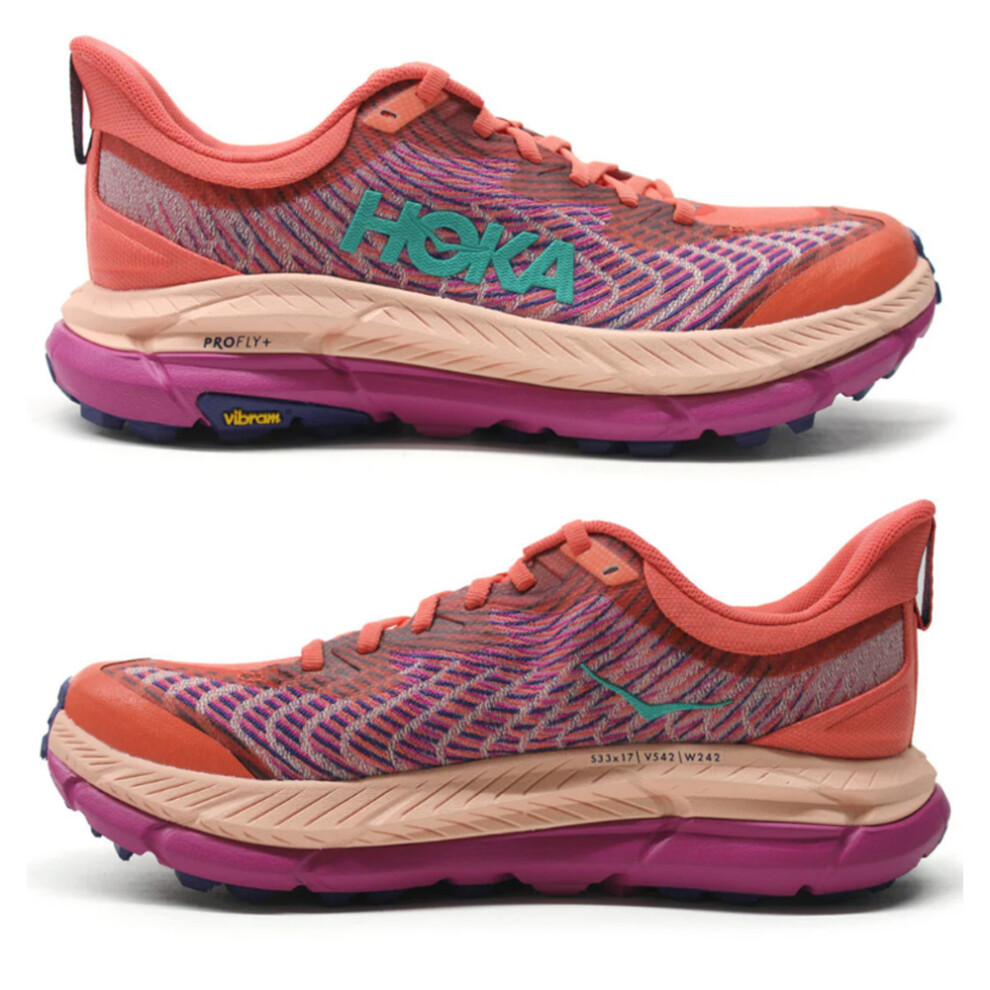 (Pink, UK4/EU37) HOKA ONE ONE Mafate Speed 4 Womens Mesh Running Shoes Shock-absorbing Trainers Sport Jogger Sneakers