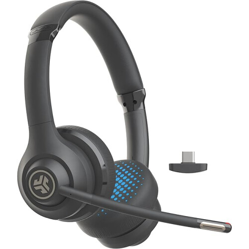 JLab JLab Go Work 2nd Gen Wireless Headsets with Microphone - 55+H Computer Bluetooth Headset or USB C Dongle
