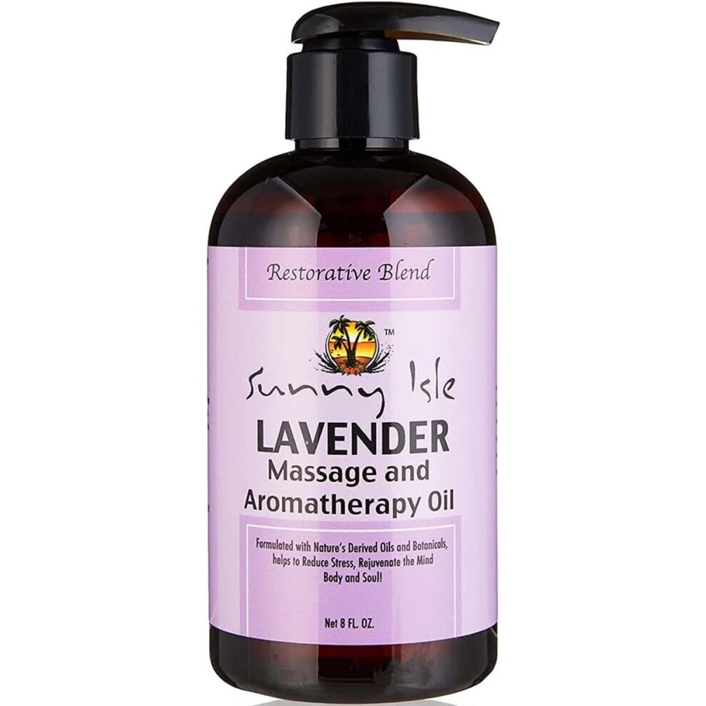 Sunny Isle Lavender Massage And Aromatherapy Oil 8 Oz