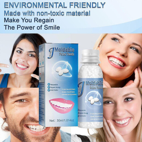 30ml Moldable False Teeth White Particles Reusable Non-toxic Temporarily Fill Regain Smile 1