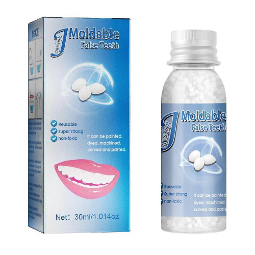 30ml Moldable False Teeth White Particles Reusable Non-toxic Temporarily Fill Regain Smile