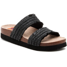 (Black, 8 (Adults')) Rocket Dog Aruba Raffia Textile Women's Black Sandals