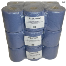 18 Blue Centre Feed 2 Ply Embossed Paper Wipe Pull Rolls Wipes Kitchen Towel
