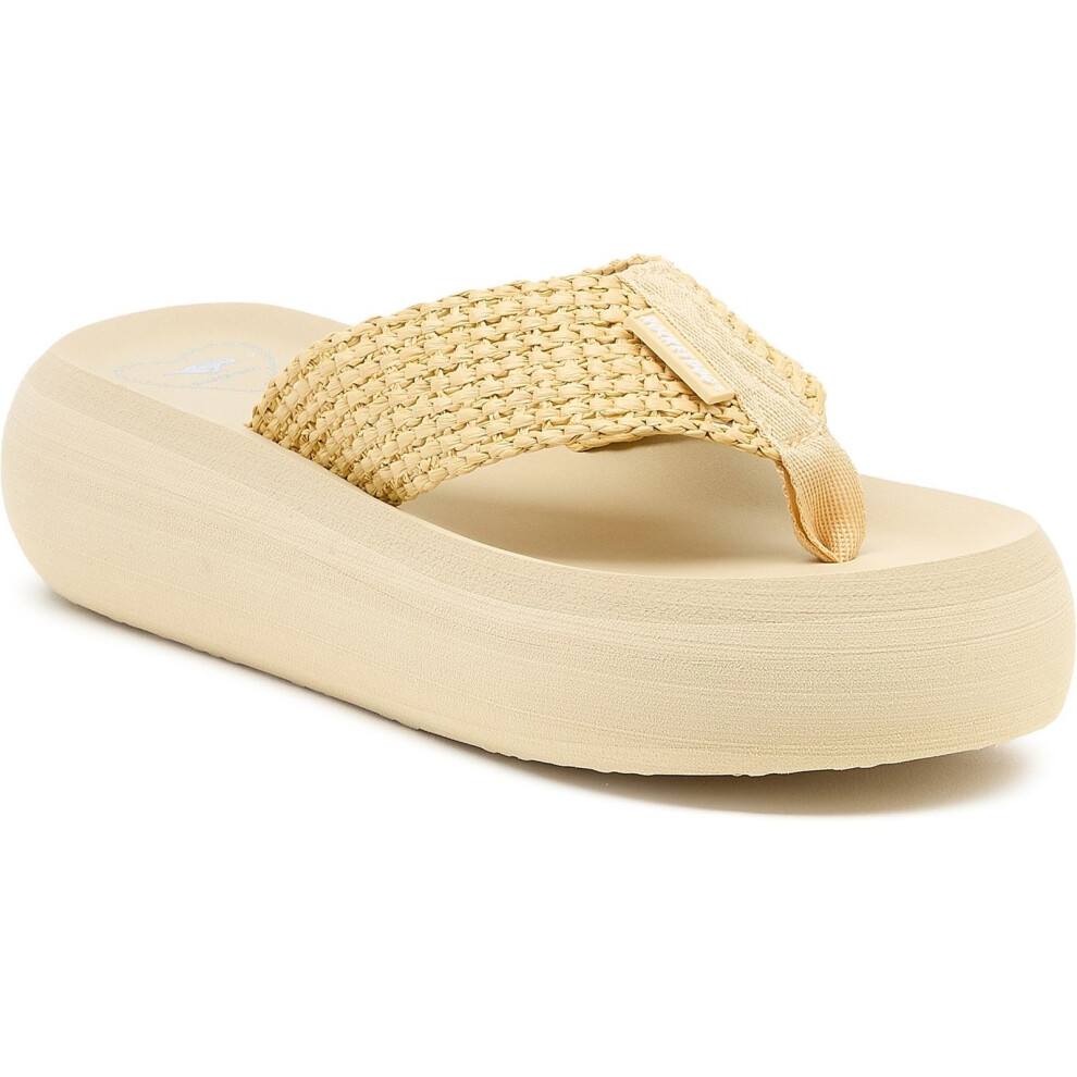 (Not Specified, 5 (Adults')) Rocket Dog Sandy Raffia Textile Women's Natural Sandals