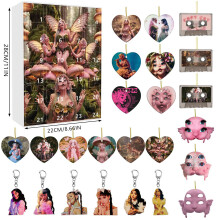 (Style B) Martinez 24pcs Melanie Blind Box Xmas Gift Figurine Countdown Pendant Christmas