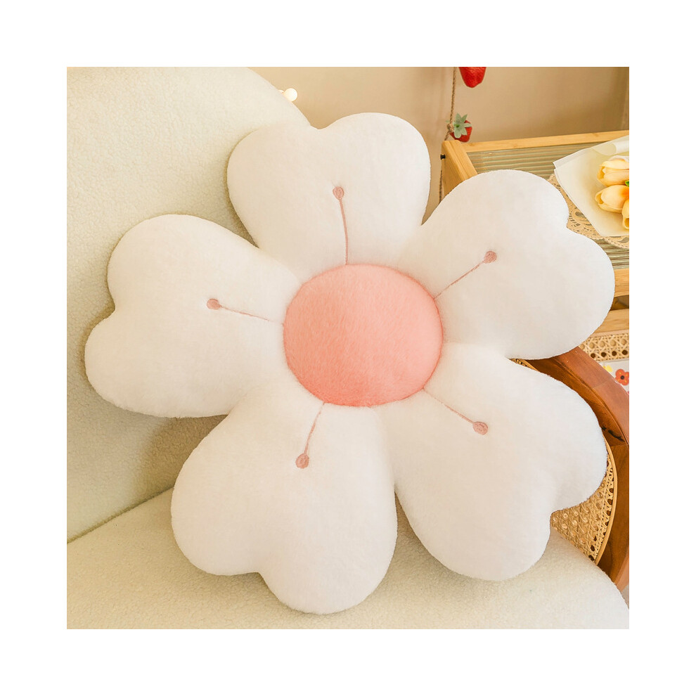 (, 35Cm/13.78In) Seat Daisy Plush Cushion Flower Shape Throw Pillow Stuffed Doll Window Pad Toy White