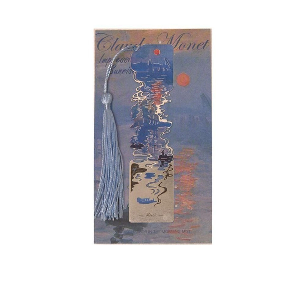(Style 7) Tassels Metal Bookmark Oil Painting Style Floral Painting Bookmark Retro Book Clip  Student
