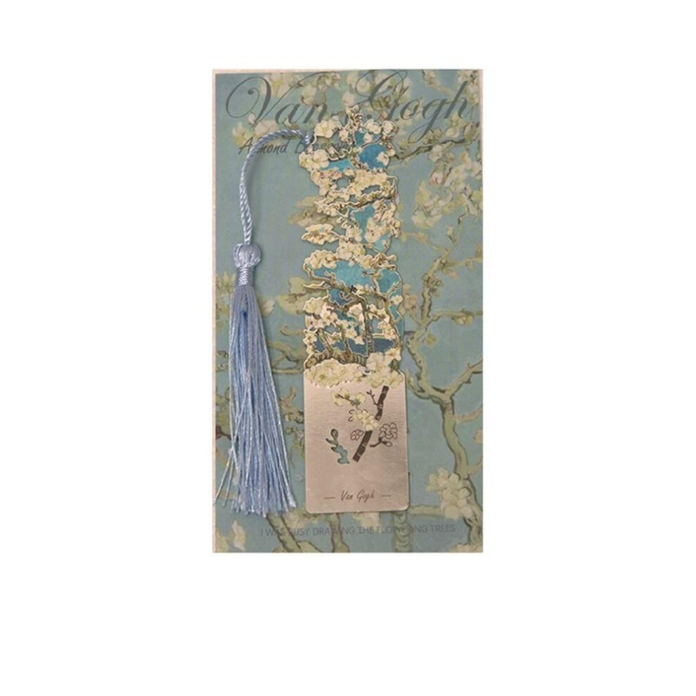 (Style 6) Tassels Metal Bookmark Oil Painting Style Floral Painting Bookmark Retro Book Clip  Student