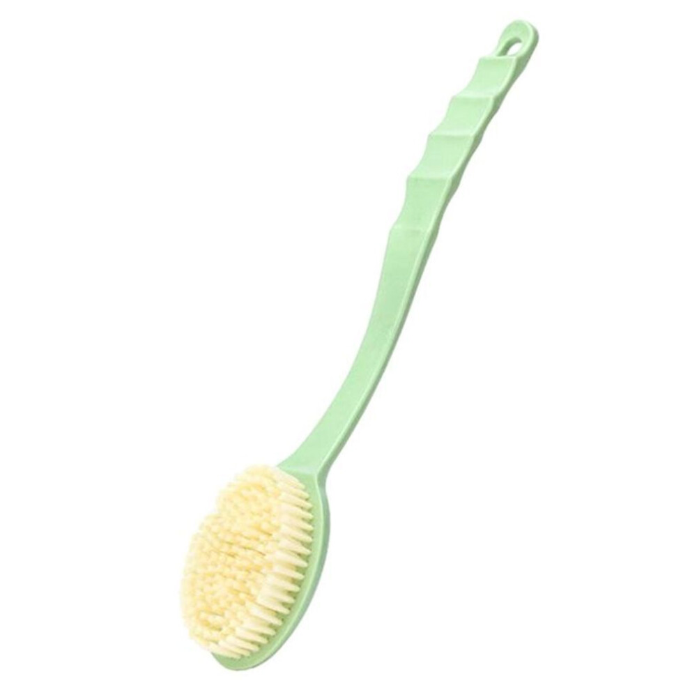 (green) Soft Body Scrubber Shower Exfoliating Scrubs Long Handle Bath Brush Exfoliator Skin Massager Cleaning Brush Bathroom Accessories