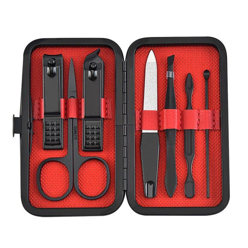 (red, 7-piece set) "manicure Nail Clipper Beauty Gift Set"