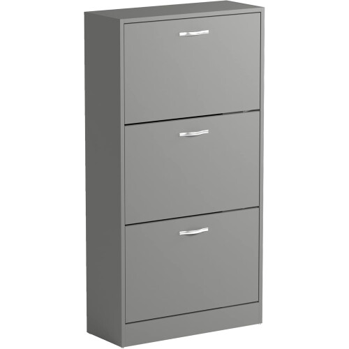 (Grey) Hampton & Stewart 3 Tier Shoe Cabinet