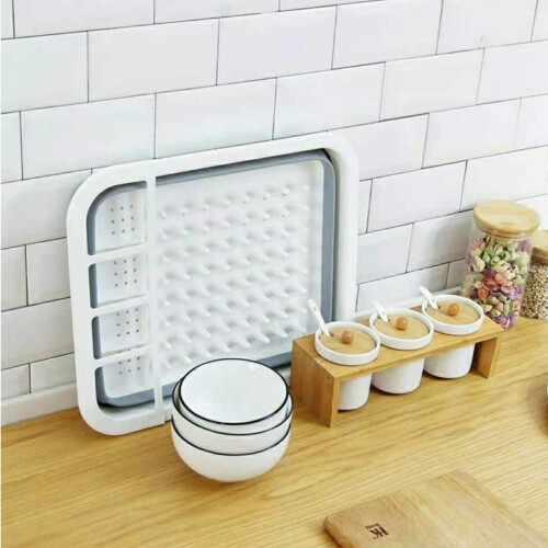 Dish Rack, Kitchen Drain Rack, Foldable Dish Rack, Tableware Storage Folding Rack, Tableware Rack Cup Holder 2