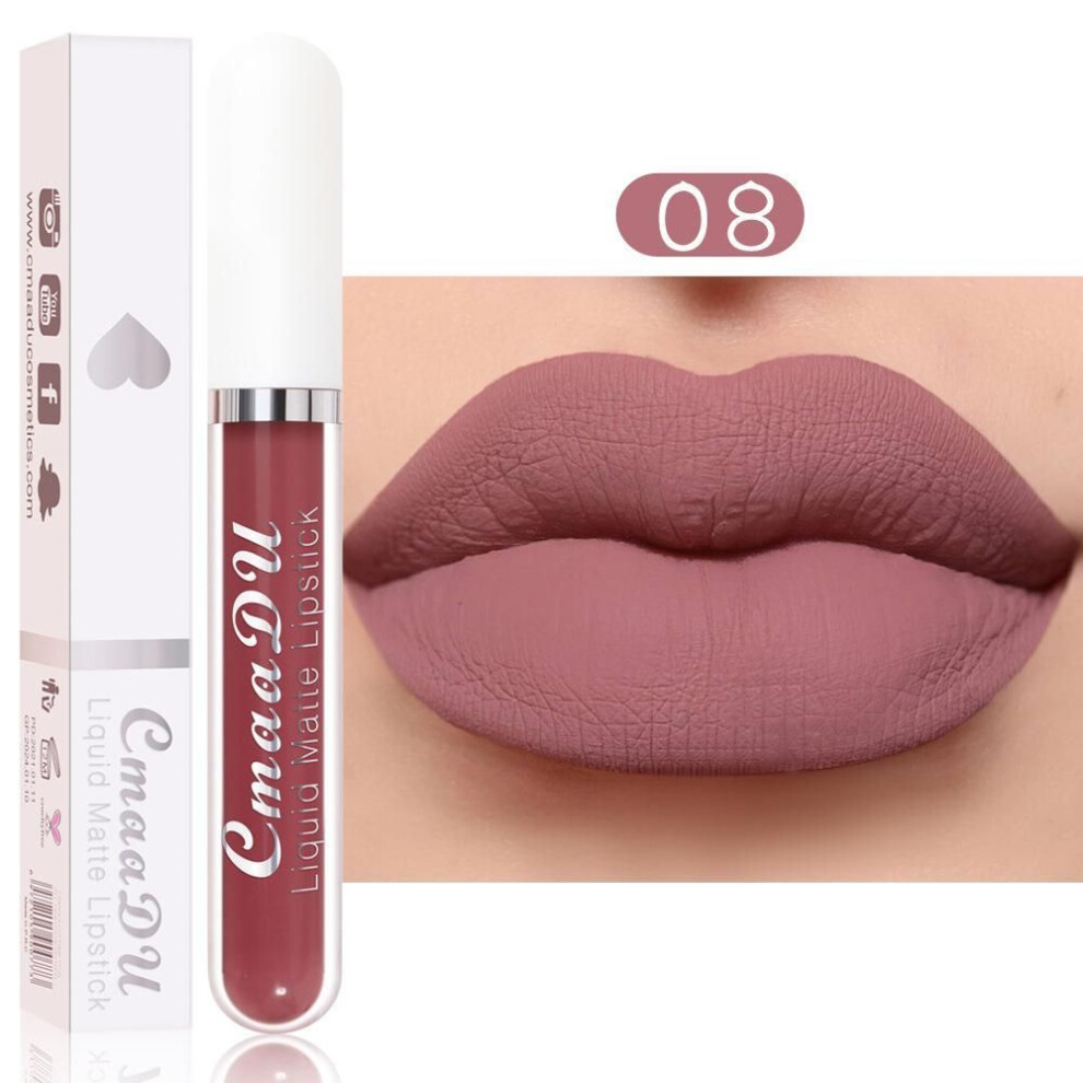 (08) Cmaadu 18 Color Lipstick, Waterproof Long -lasting Lip