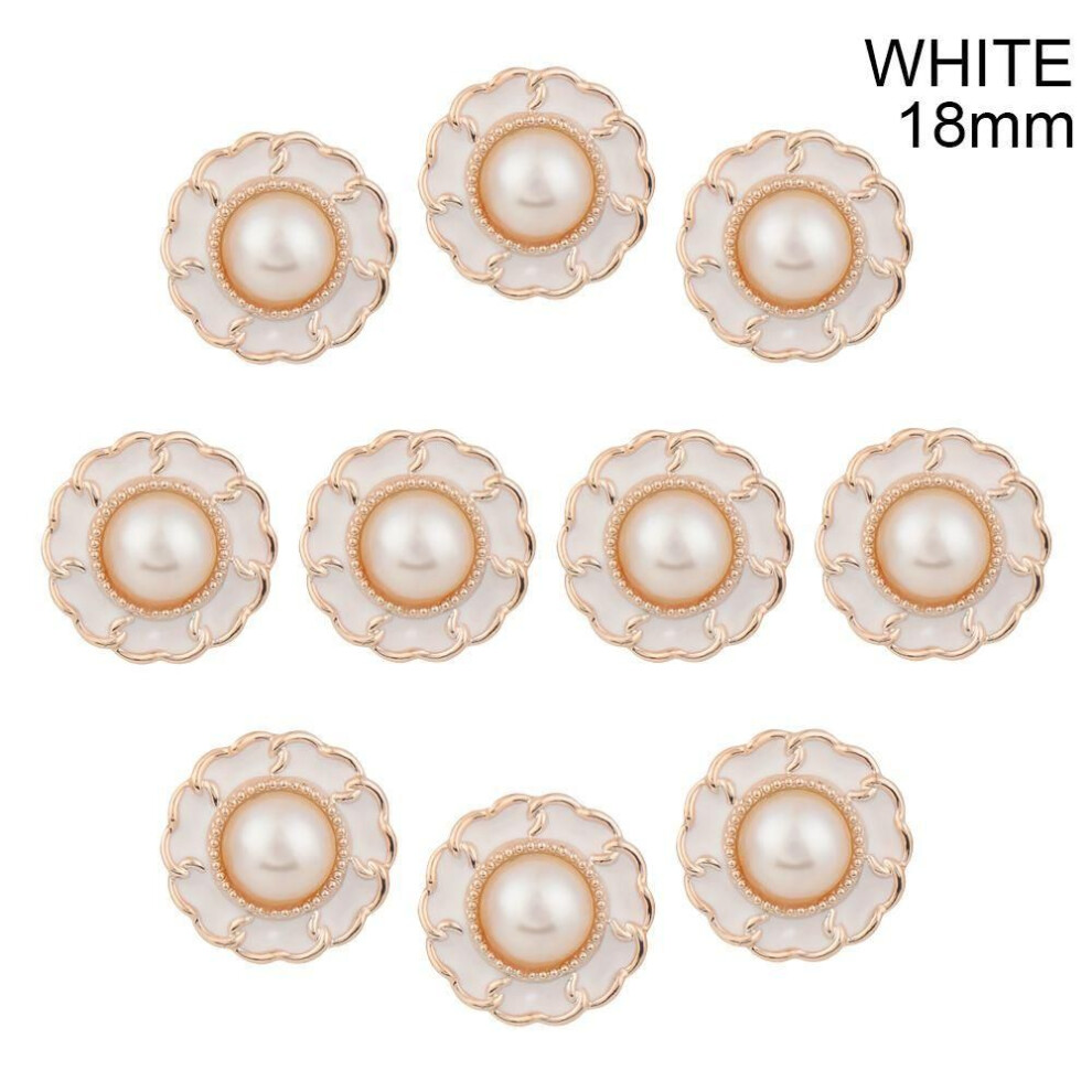 (white, 18mm) Ornaments Sewing Button Diy Decoration Shirt Buttons Pearl Buttons Needlework Sewing Accessories