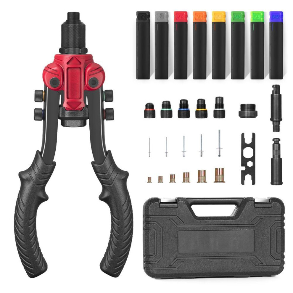 (multicolor) Rivet Nut Tool,3 In 1 Rivet Setter Kit,rivet Nut Pliers Set With 6 Metric And Sae