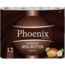 12 Rolls Shea Butter 3 Ply Quilted Toilet Paper